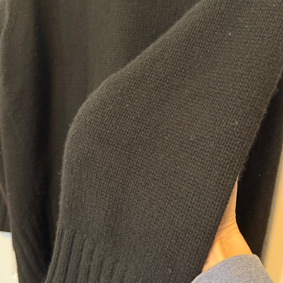 COS Chunky Pure Cashmere Mock-Neck Sweater Black Size Medium - Picture 9 of 14